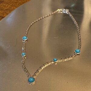 Sarah Coventry Silver Necklace with Blue Accents